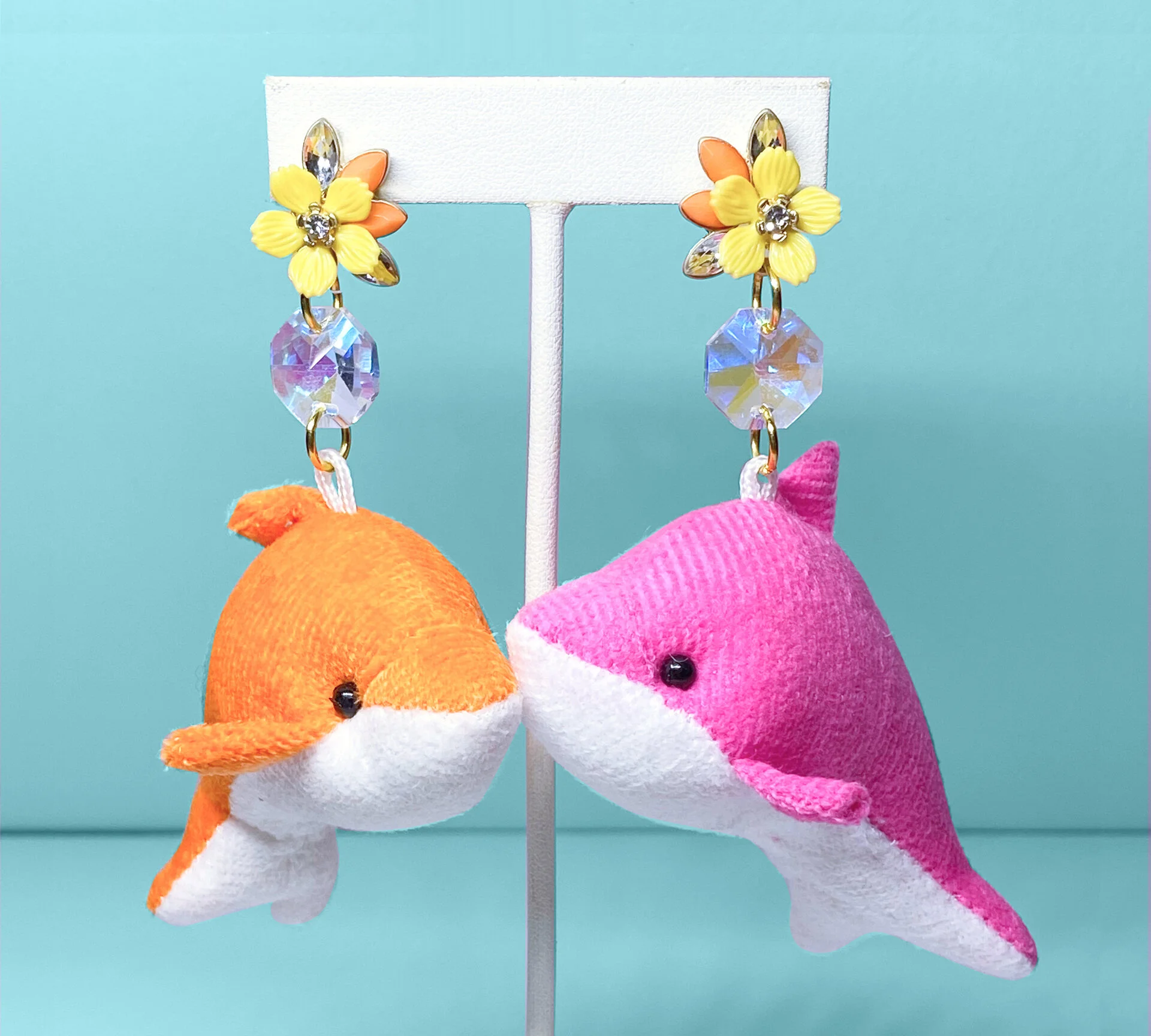 One Of A Kind Kawaii Plush Dolphin Earrings Trixy Starr Jewelry