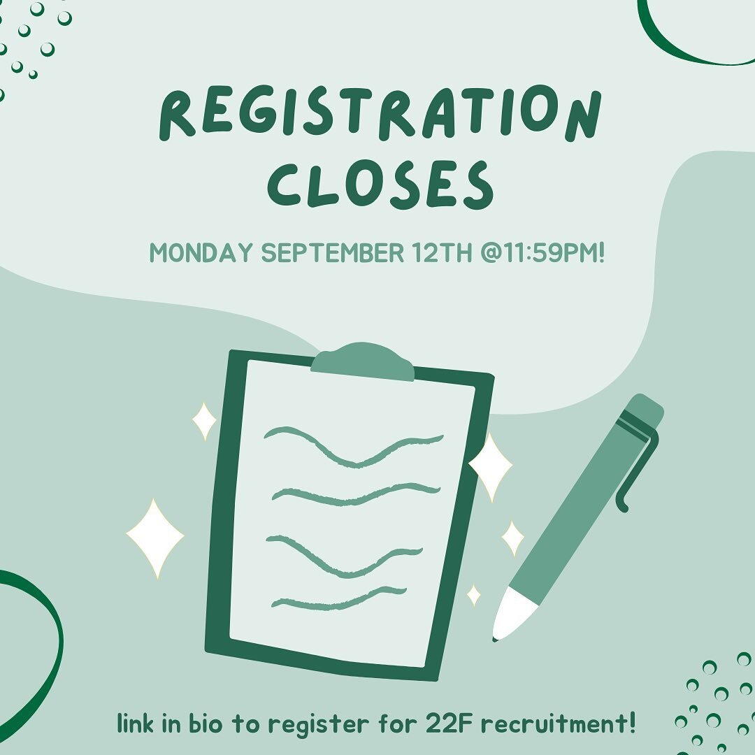 register for recruitment before it&rsquo;s too late! xoxo