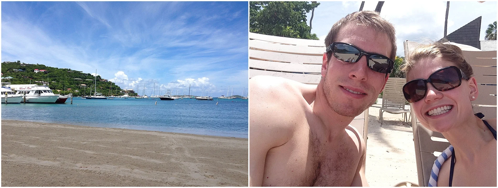 Our first day at the resort beach!! Look at that view! 