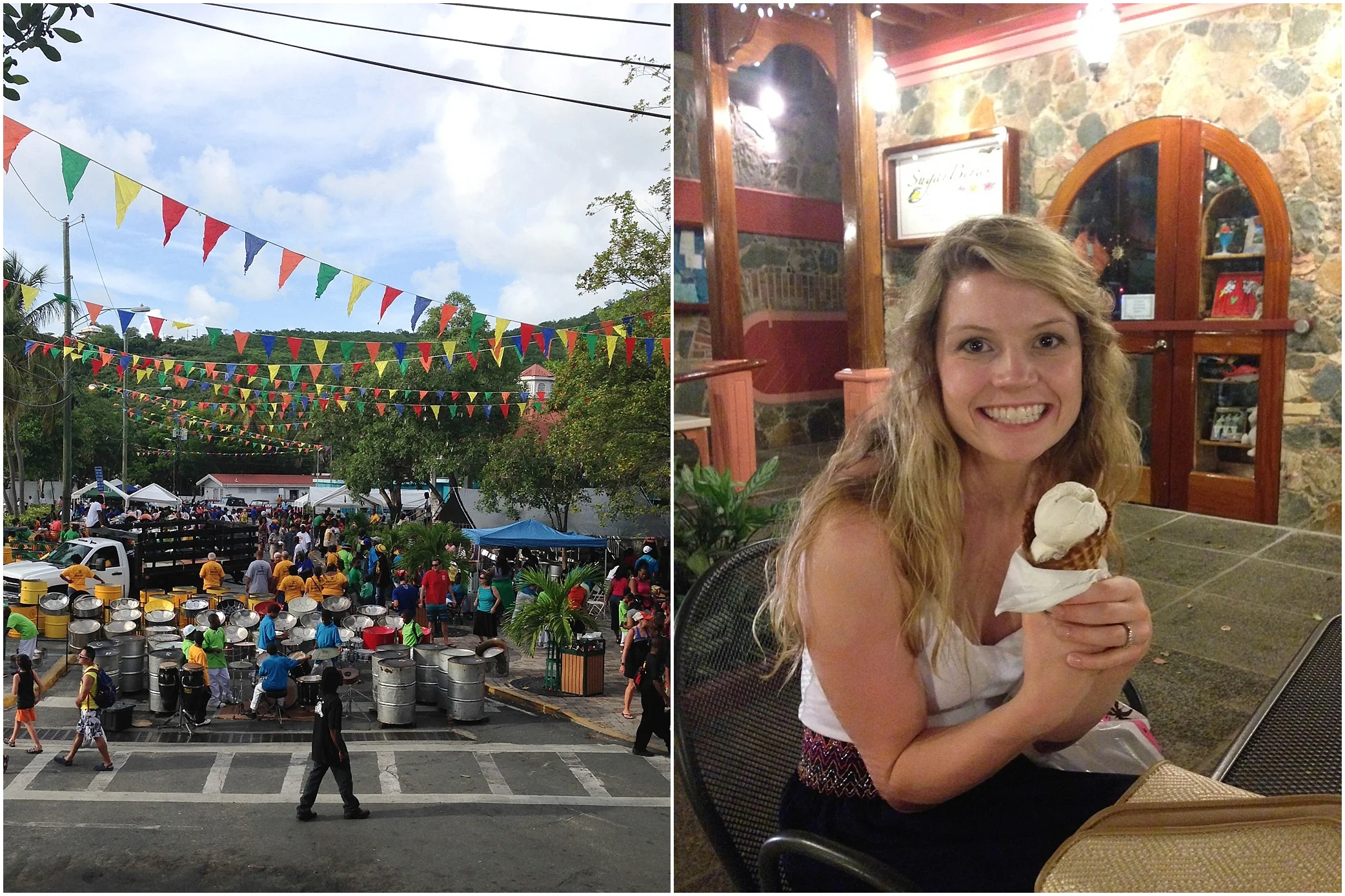 The steel drum festival!! This was such a fun experience and the sound of the drums was so island-y (is that a word?!) ...it was the perfect end to our visit!! Oh, and I'm pretty sure we got ice cream every single night! ;)