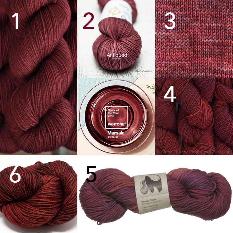 Yarns that look like Pantone's Marsala