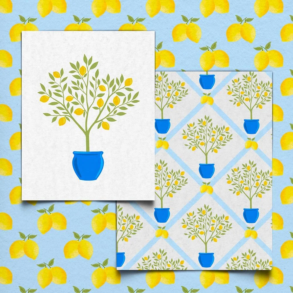 Lemon Tree Repeating Pattern