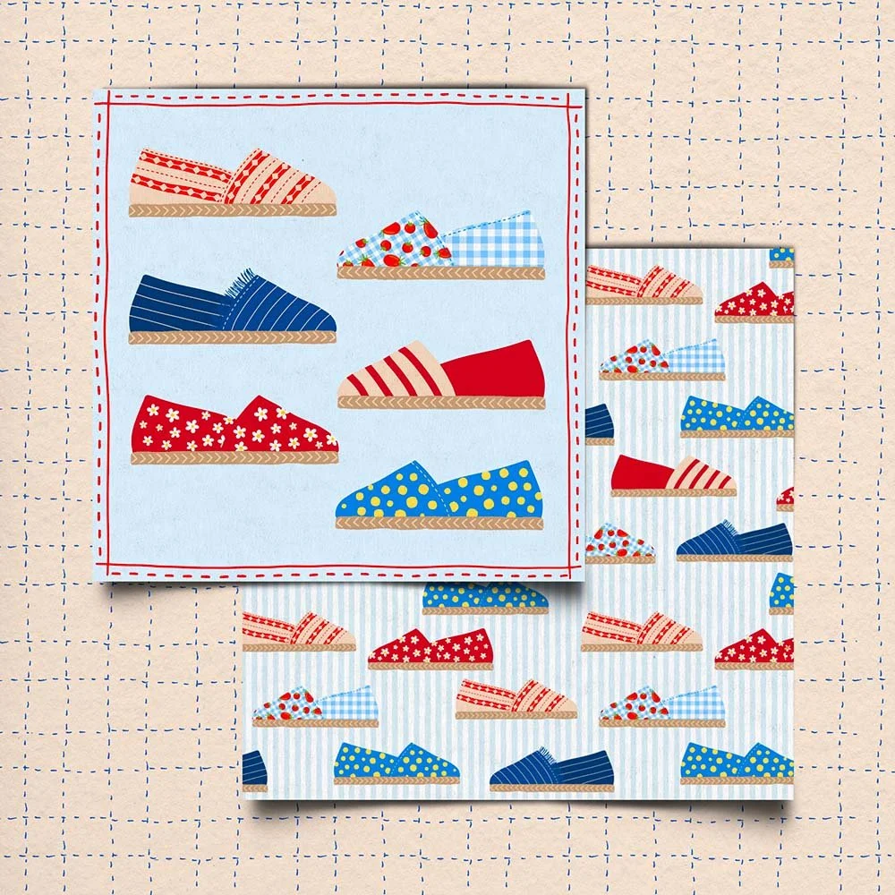 Summer Shoes Repeating Pattern