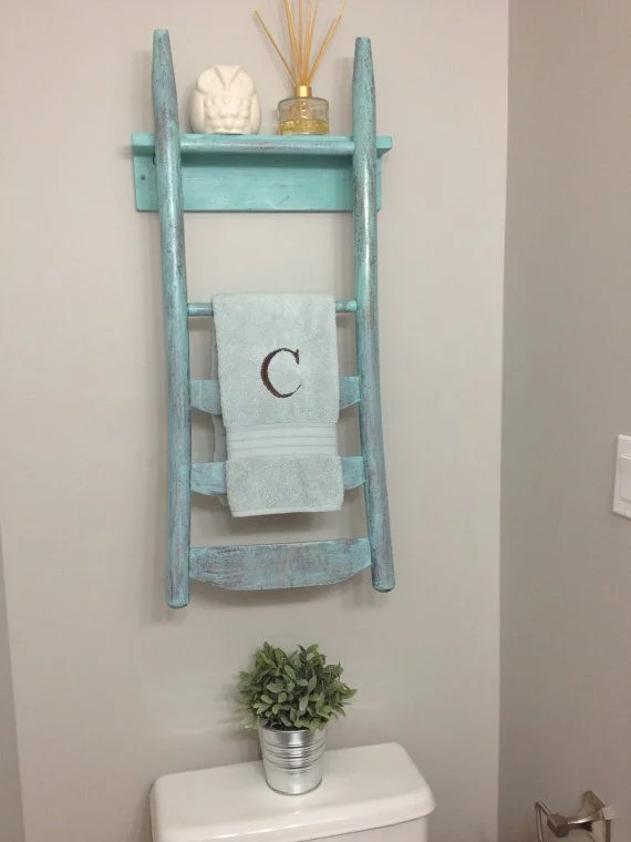 Not Your Average Towel Rack Turn The Back Of An Old Chair