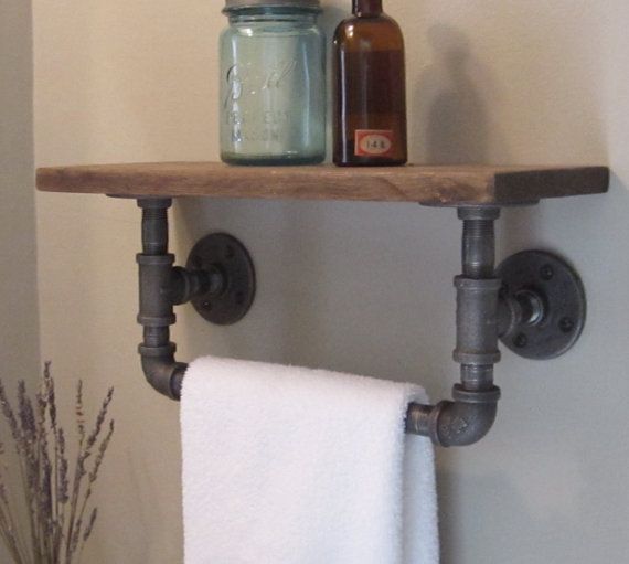Pipe towel rack: buy from Industrial Home Bazaar on Etsy or click image for DIY instructions