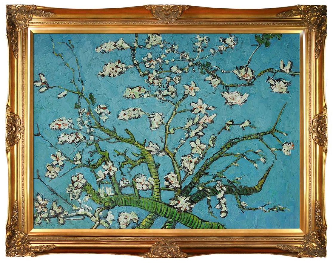 van Gogh's "Branches of an Almond Tree in Blossom": whether the frame works or not is a matter of taste.