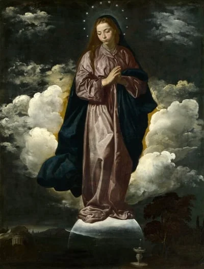 The Immaculate Conception by Diego Velazquez, completed in 1619. From The National Gallery of London