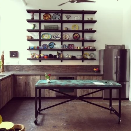 Vintage wall mounted kitchen shelves from Kitchen Design Ideas