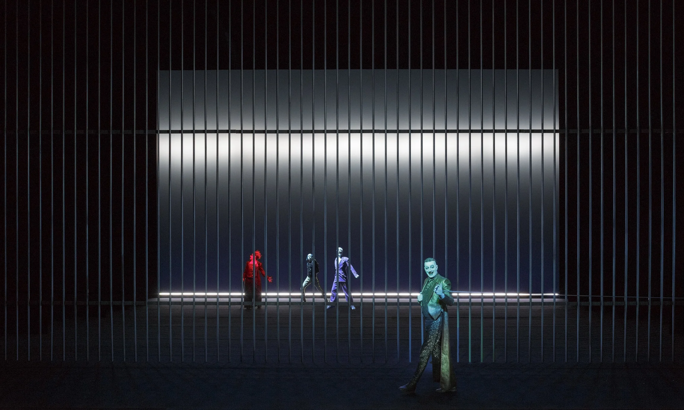 Scene 3C2 - The Torture of Loke: Eivin Nilsen Salthe (Loke), Joachim Rafaelsen (Ty), Ola G. Furuseth (Frøy), Paul-Ottar Haga (Njord)