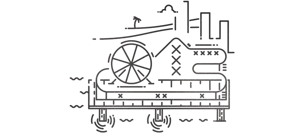 Santa monica pier minimal illustration