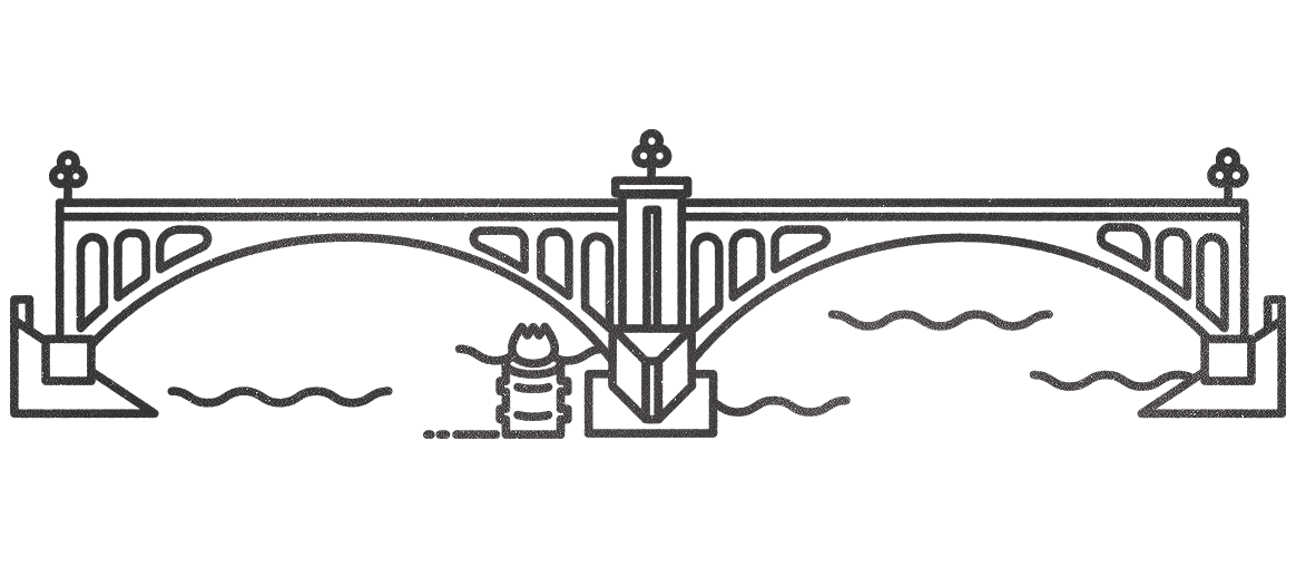 East LA bridge minimal illustration
