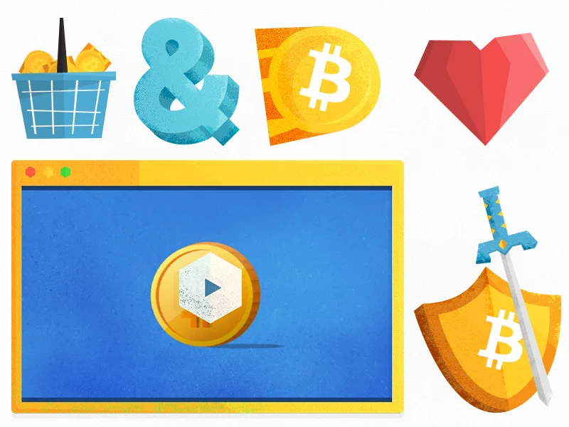 Bitcoin icon illustrations