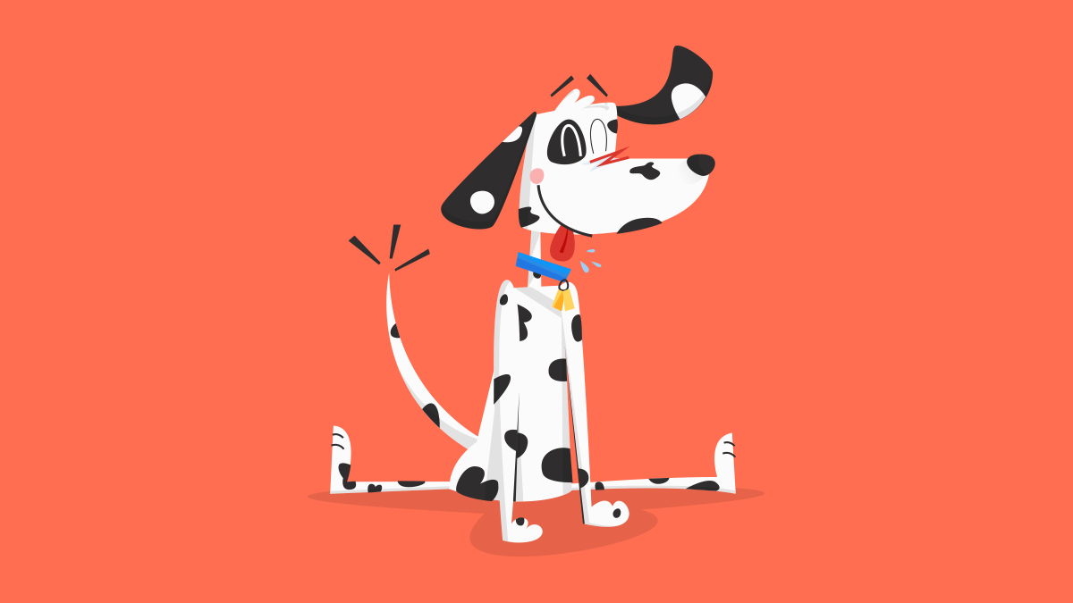 Fire dalmatian dog cartoon