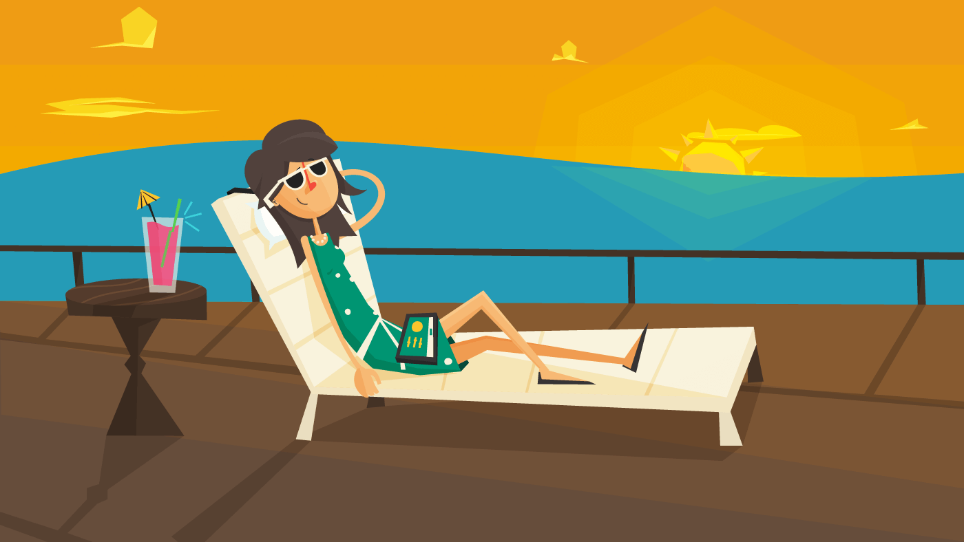 Relaxing on the beach with sunglasses
