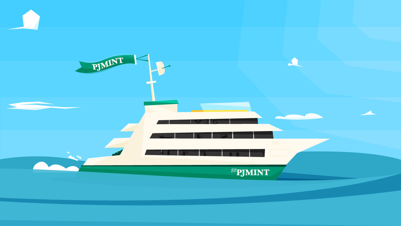 Big yacht illustration in the sea