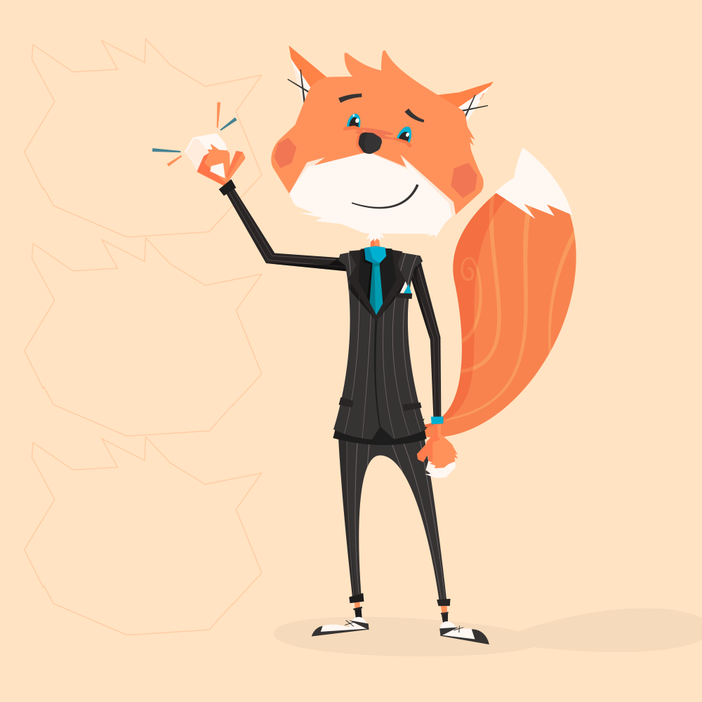 Here's the final version. Simple in most qualities (thin, conservative body, simple shoes) and explosive where it counts (head, eyes, tail)