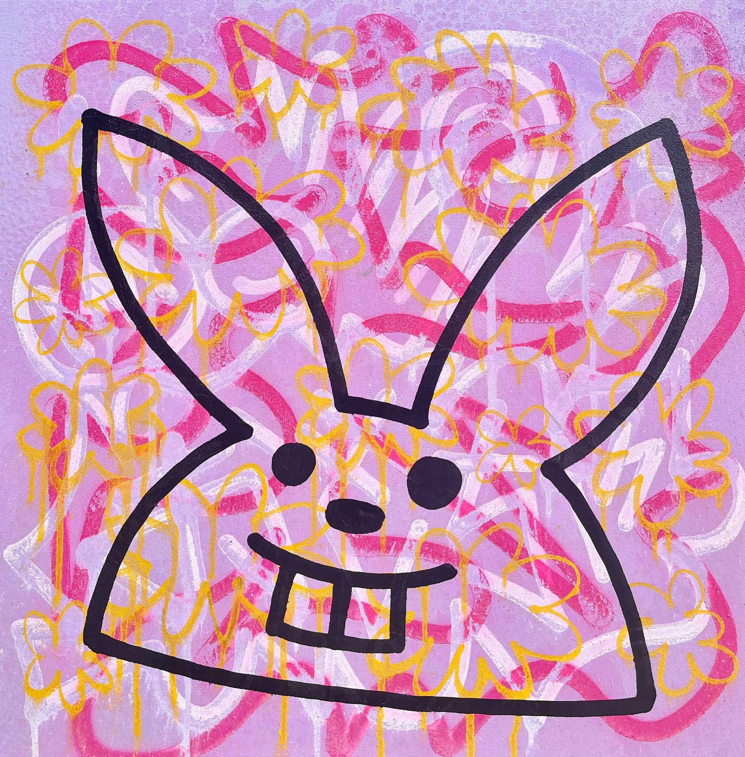 24 x 24 inches, Acrylic and spray paint on Canvas