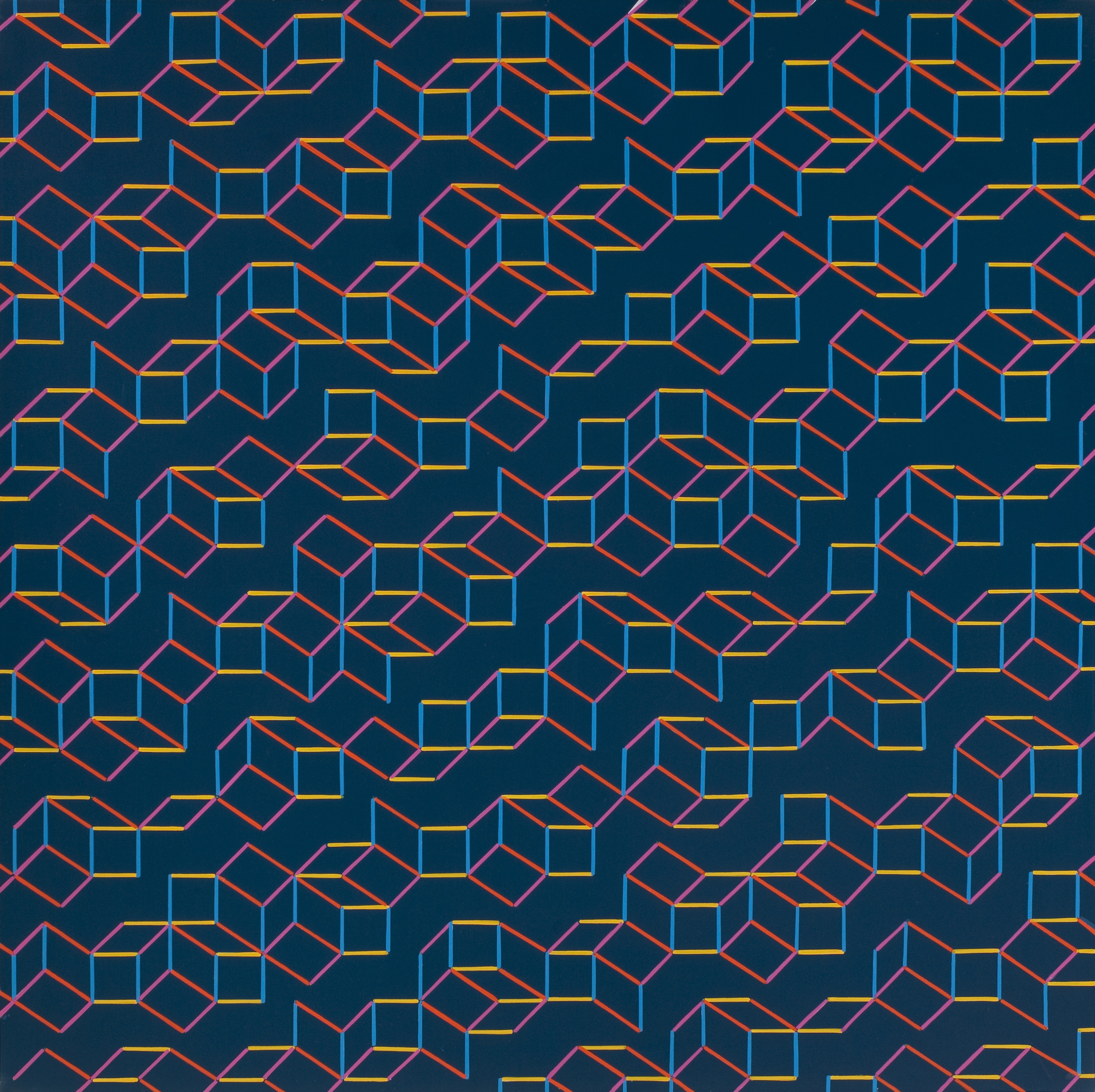 Slanting In On Penrose , 70" x 70", acrylic on canvas, 2012