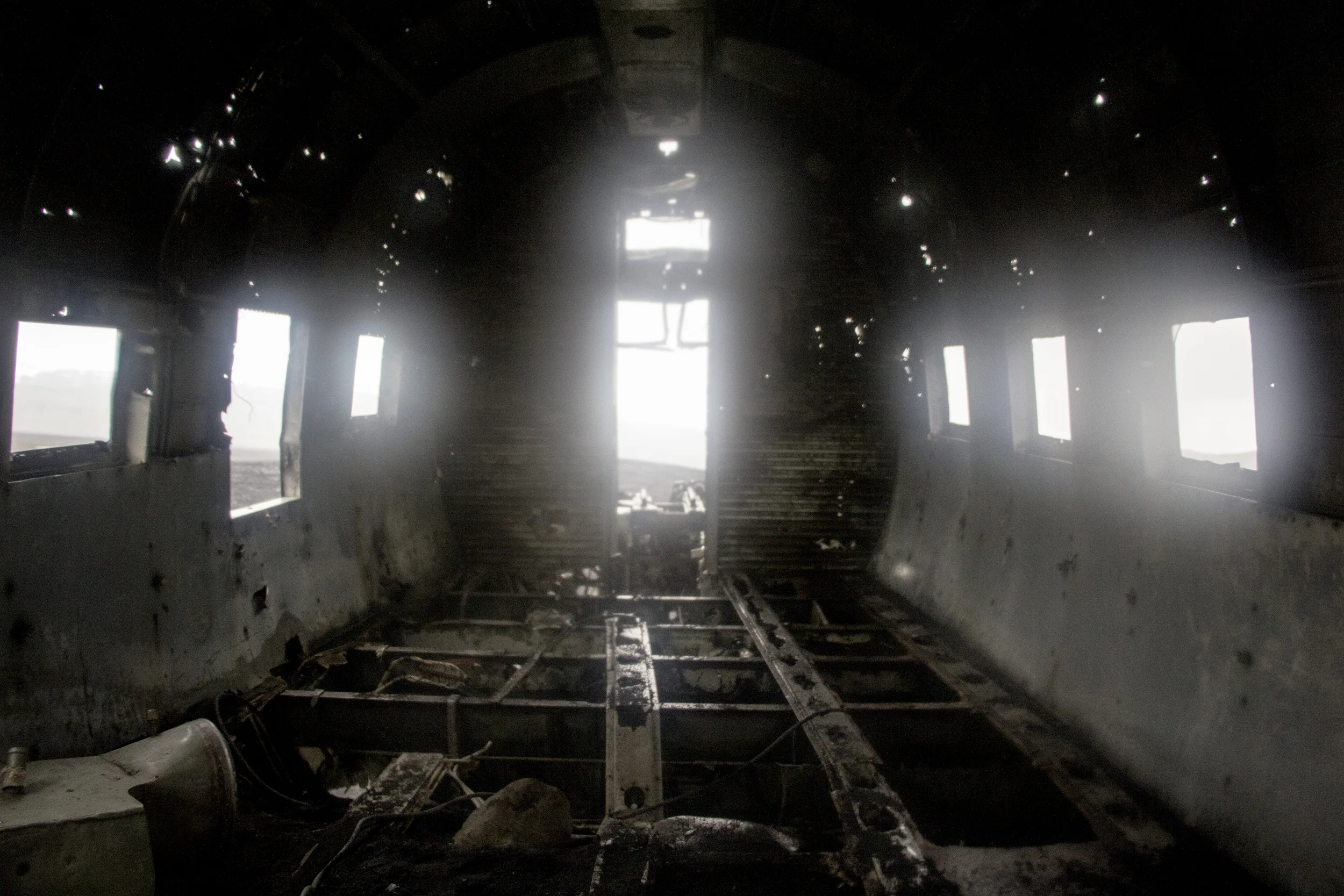 inside the wreckage