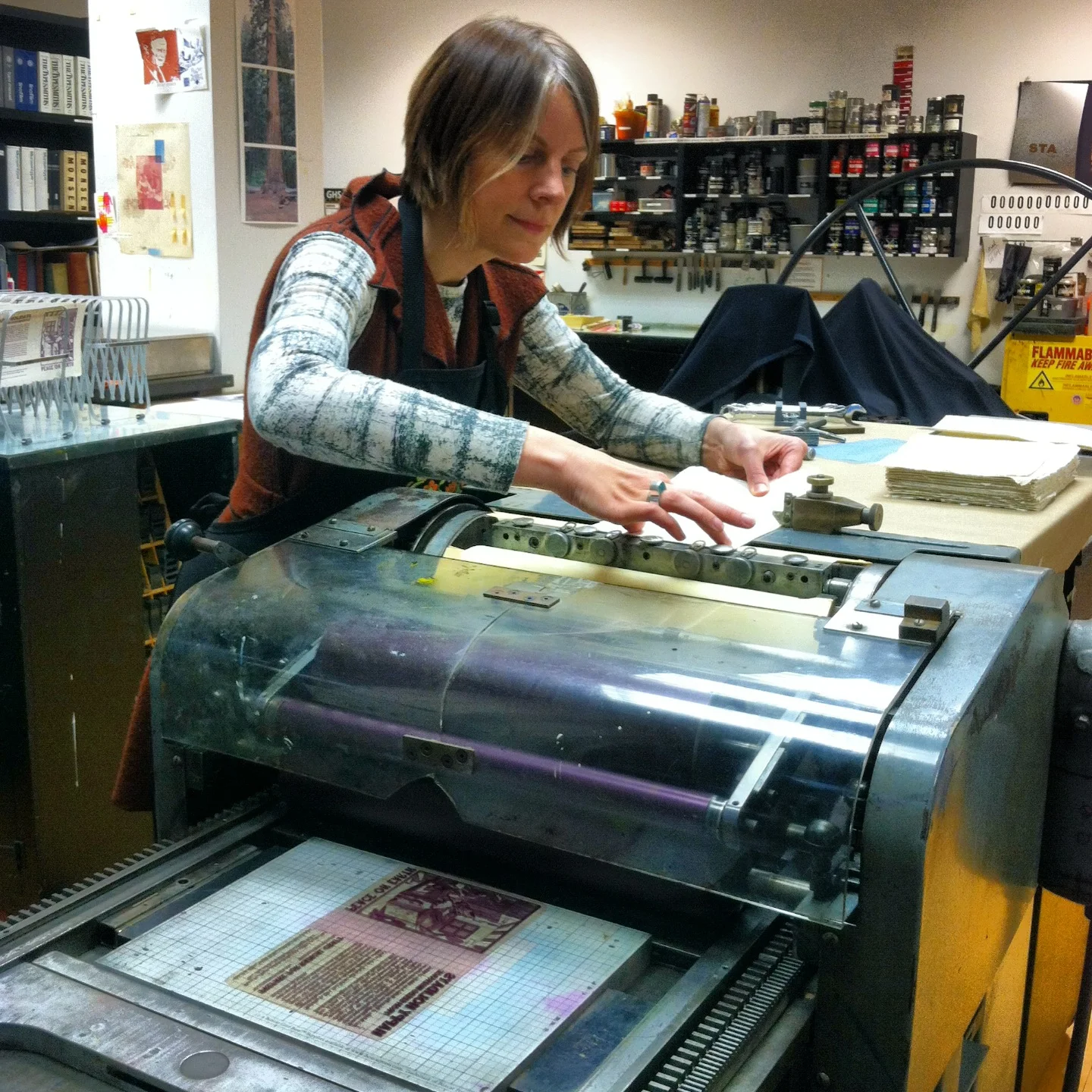  Letterpress printing paper with fiber from Fresh Press, Illinois. 