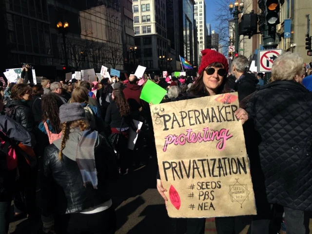 Women’s March with Banner Books, 2017