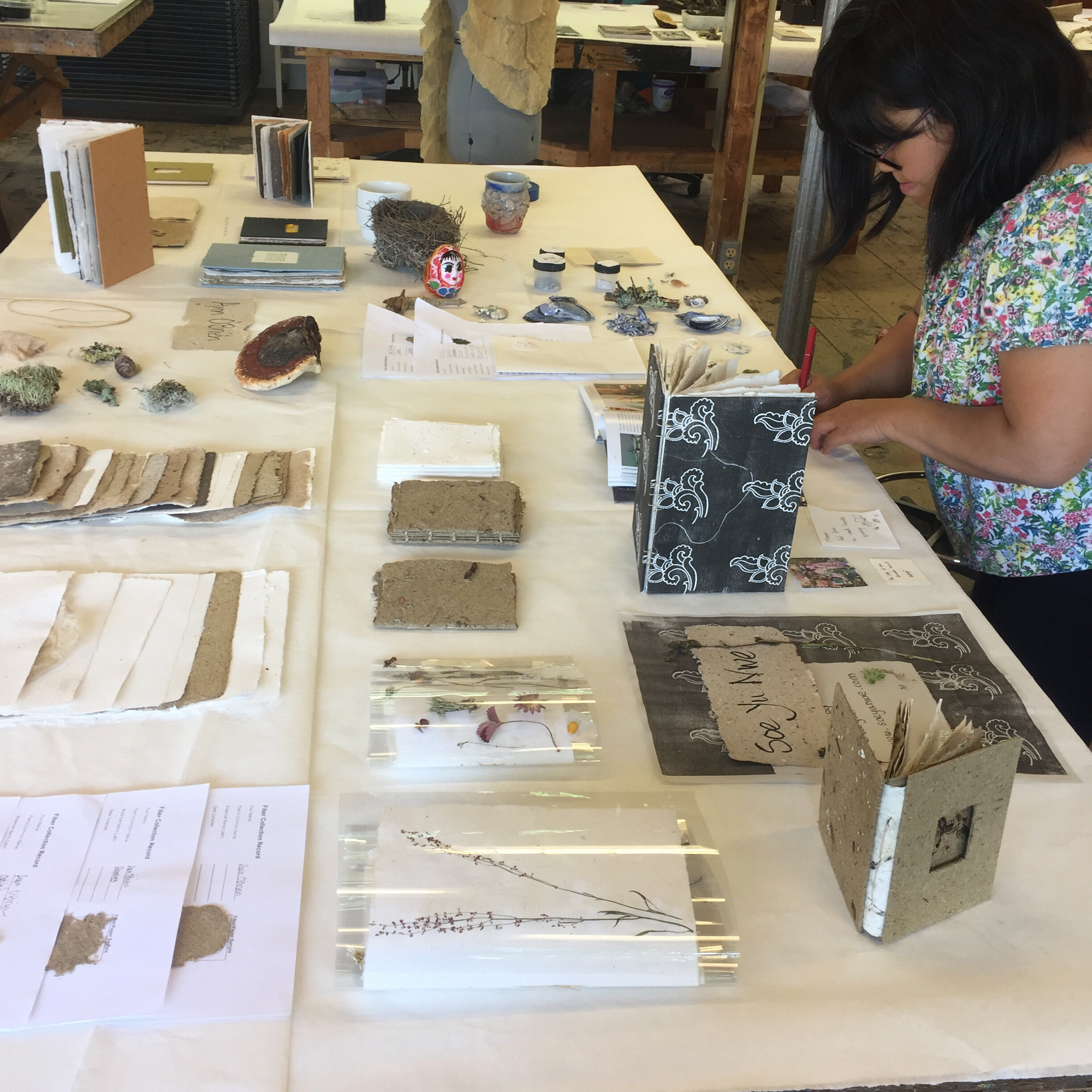  Soe Yu Nwe with her works in the paper studio 