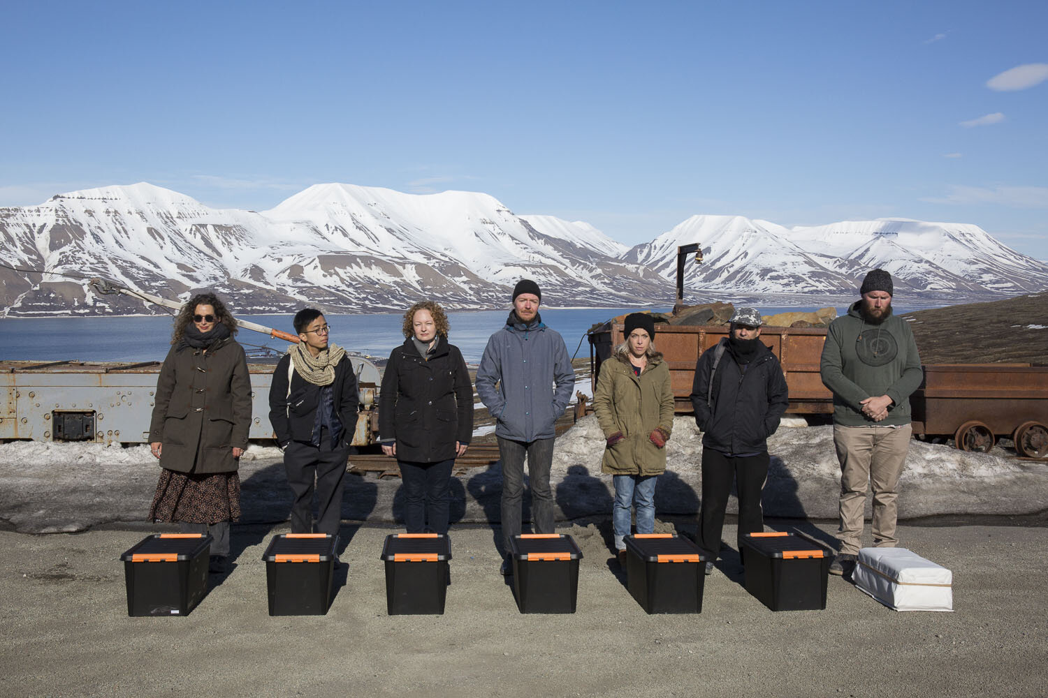   Seeds InService’s book, An Illuminated Feminist Seed Bank, being deposited in the Global Seed Vault mountain art collection, Svalbard, Norway.  