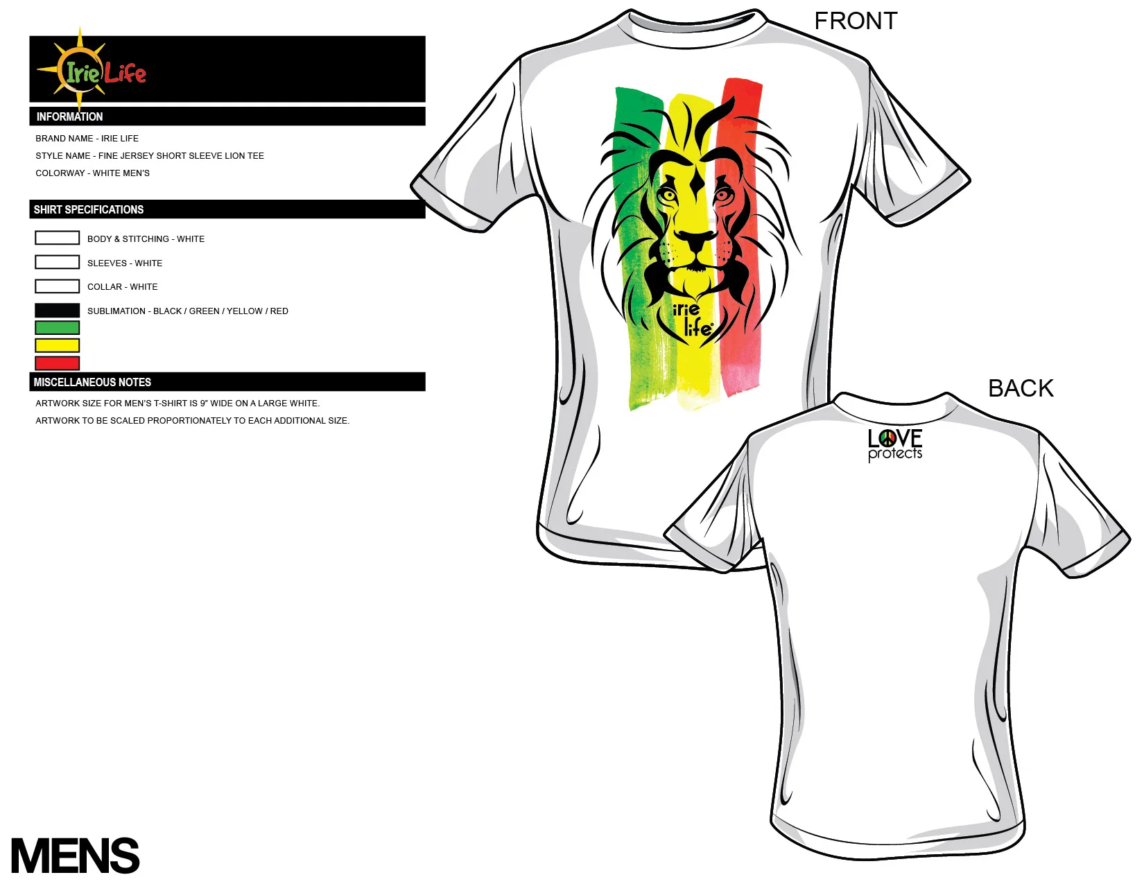 Irie Lion Men's White Tee