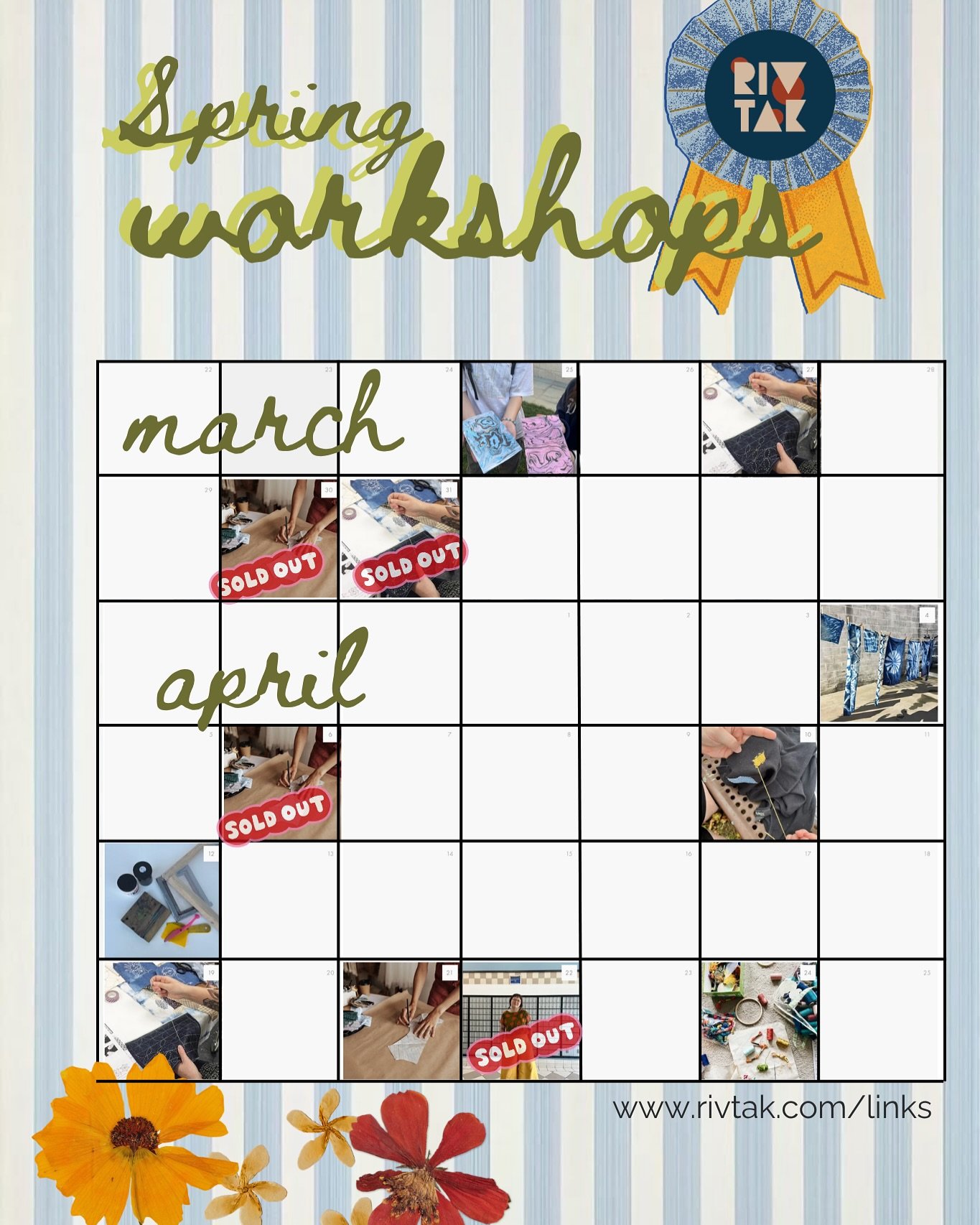 Spring is blooming and so is your creativity!  Check out all the fun workshops I&rsquo;ve got scheduled for us in the next few weeks!  Register to save your spot, and invite a friend to join you too!  Links in bio!