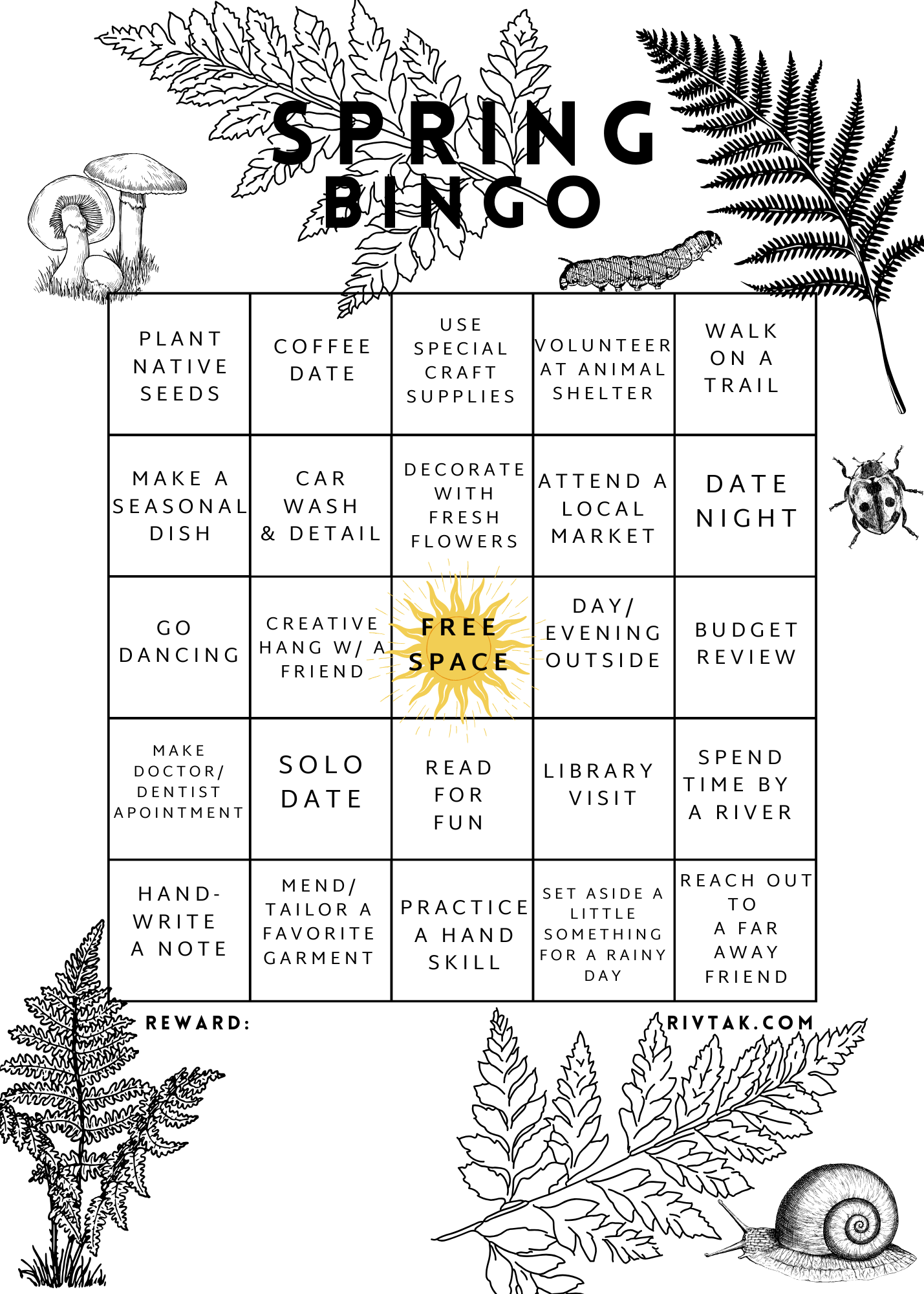Spring Bingo Card