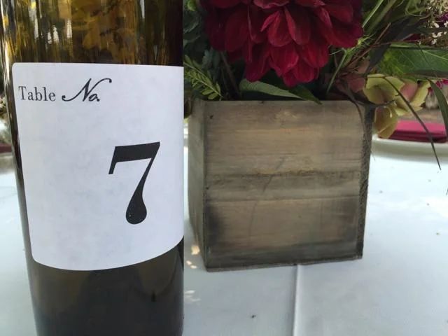 table numbers & flower boxes