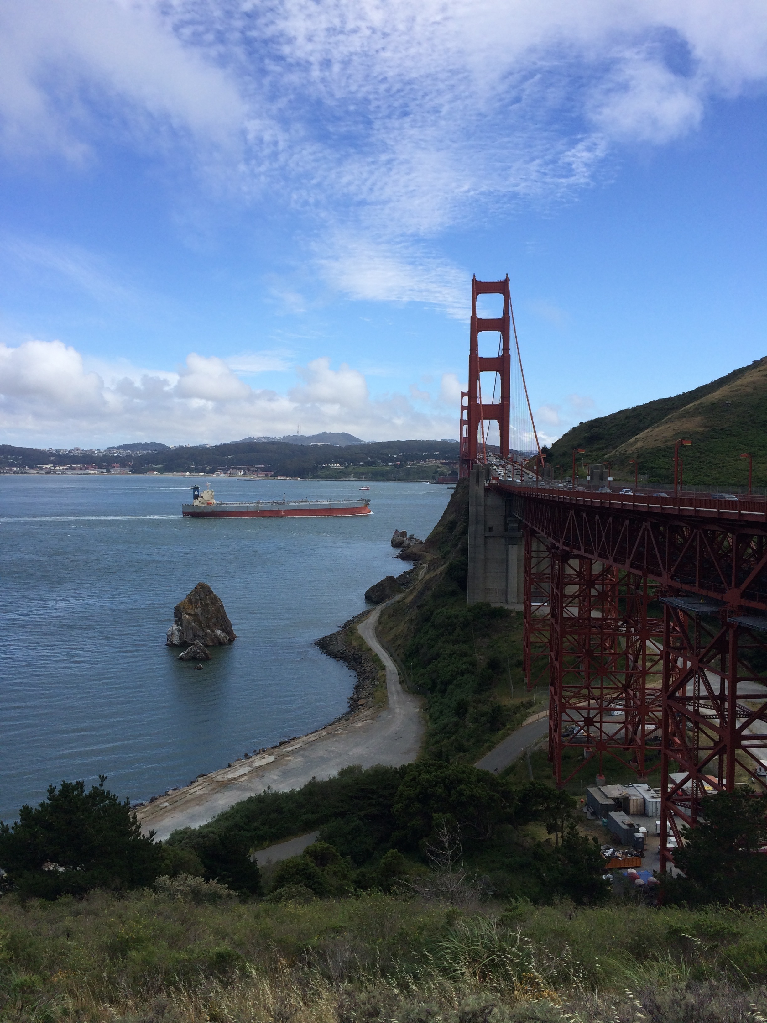 The Golden Gate Bridge. View from North end.