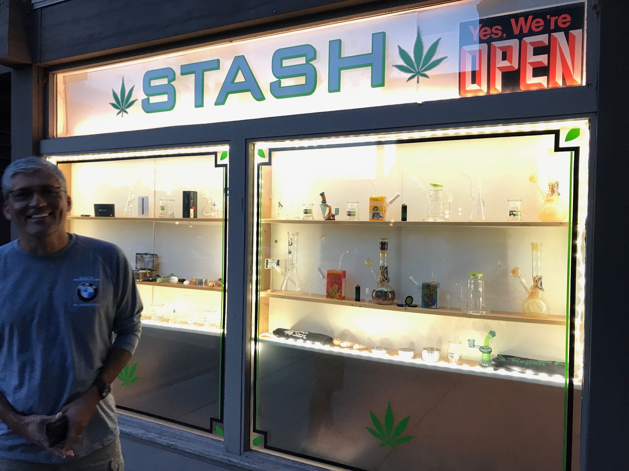 There's a new meaning to "mile high" in Colorado! That smile on David's face is natural and not induced from the store's aroma. 