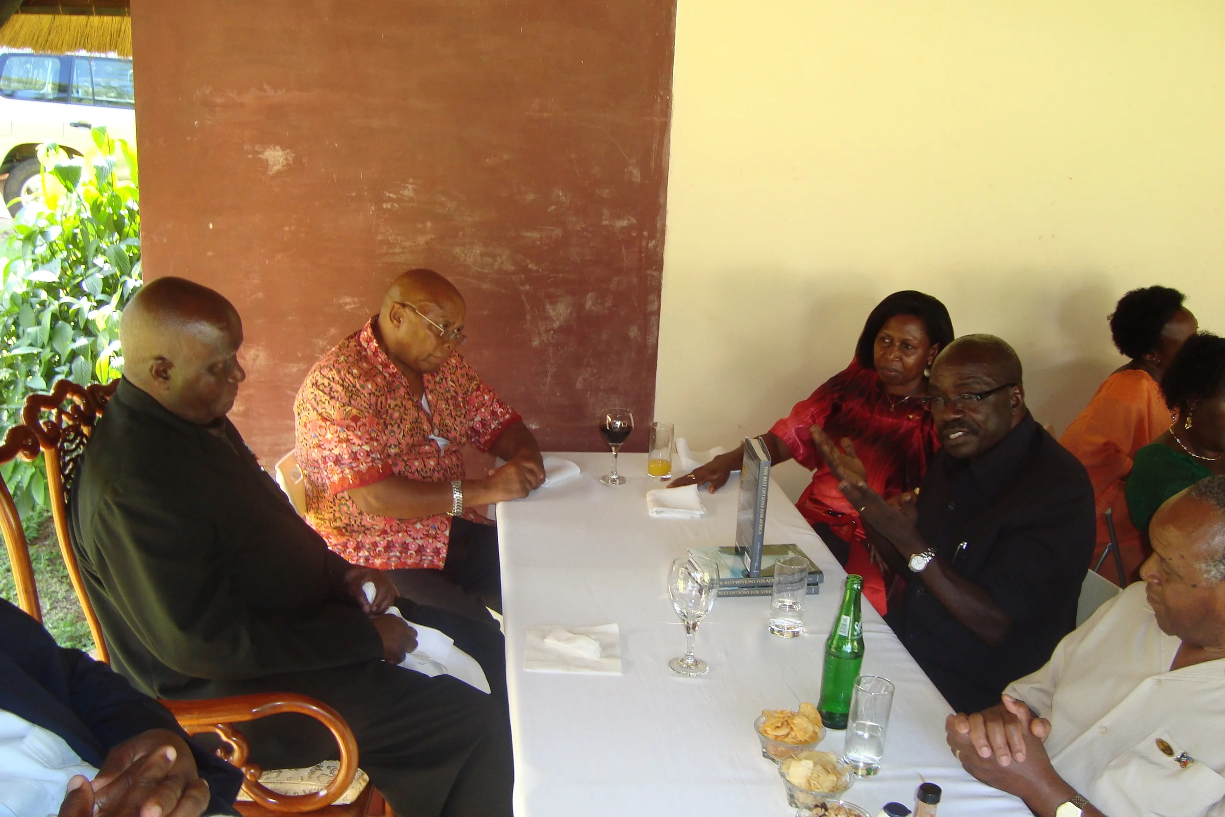H.E. Dr. Kenneth Kaunda (GCEZ), First President of the Republic of Zambia (left) at a function in Lusaka, Zambia where H.E. the President launched Alfred Latigo's book's "The Best Option for Africa", 2010