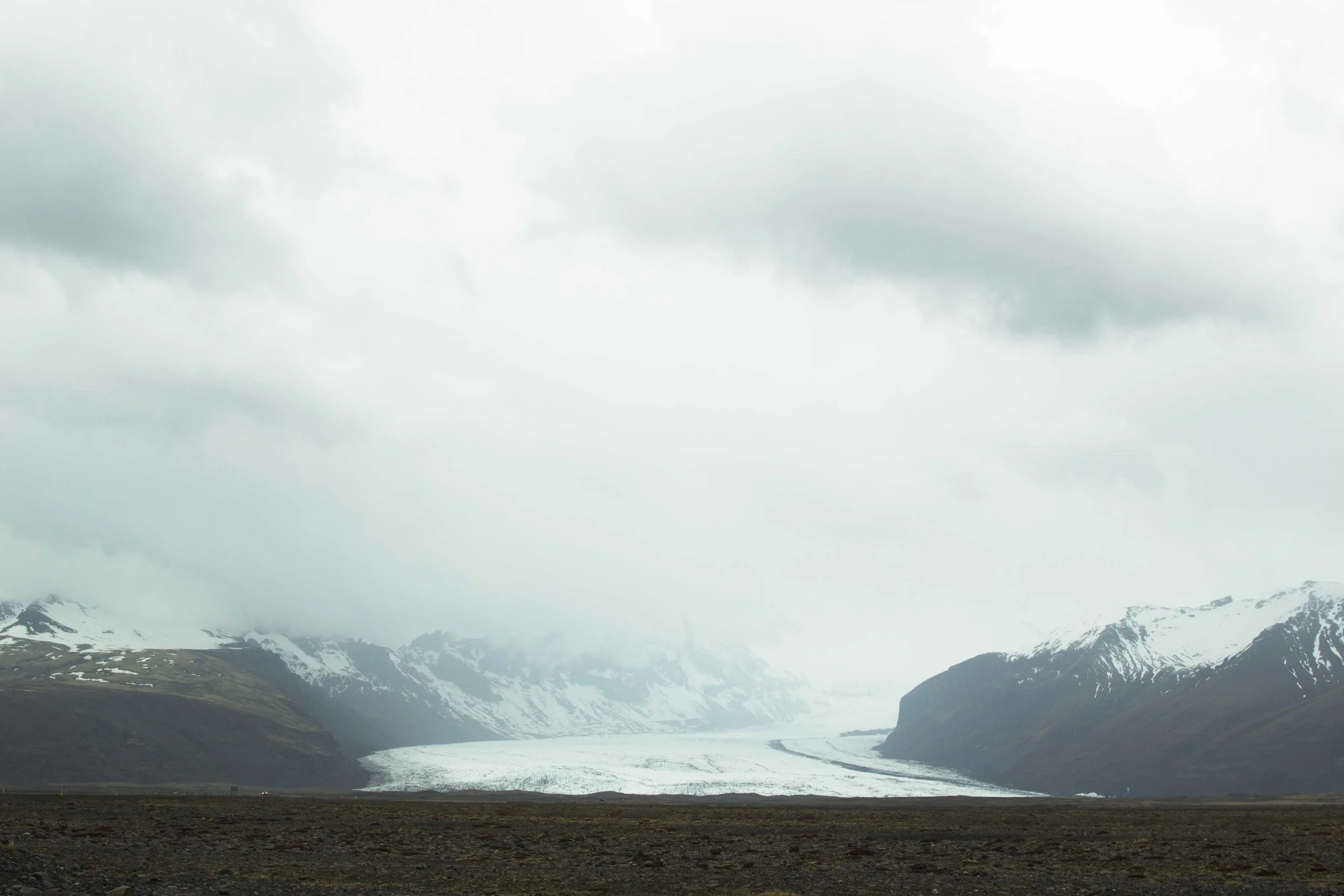 Vatnajökull as seen from the road-side. It is the largest glacier in Iceland, the largest in Europe.