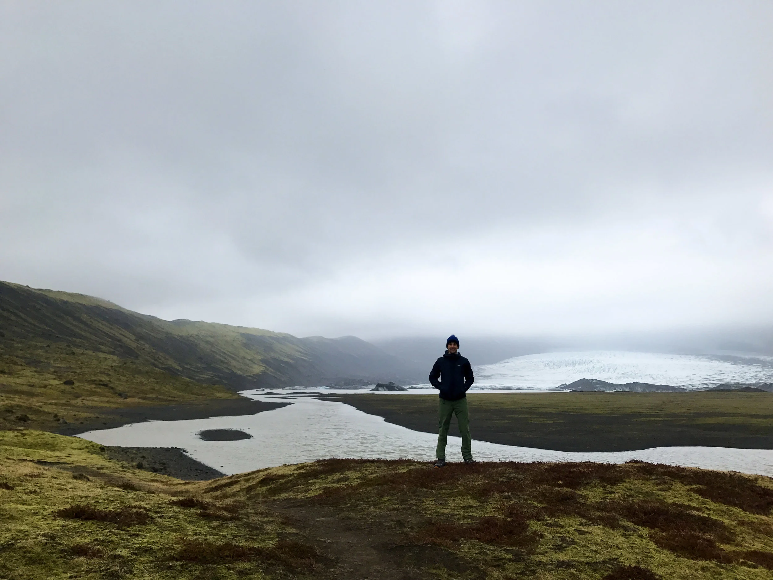 Another fun hike with no one else in sight. That's Vatnajökull in the background. We could have continued on further if my waterproof pants weren't so watery.