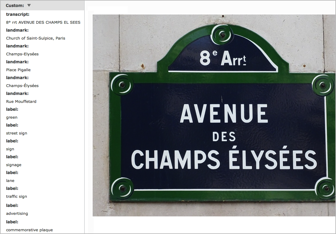 In the example above the Vision API was able to transcribe the text, identify the landmark, and assign a number of labels to the image, including "street sign" and "commemorative plaque."