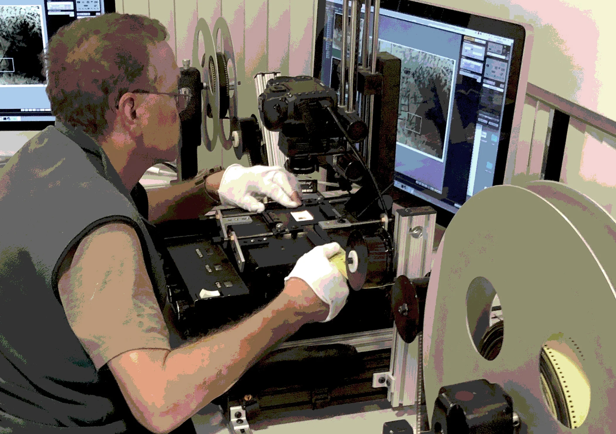 Luna’s Production Supervisor, Joe Raemer, at work operating the reel-to-reel capture station.