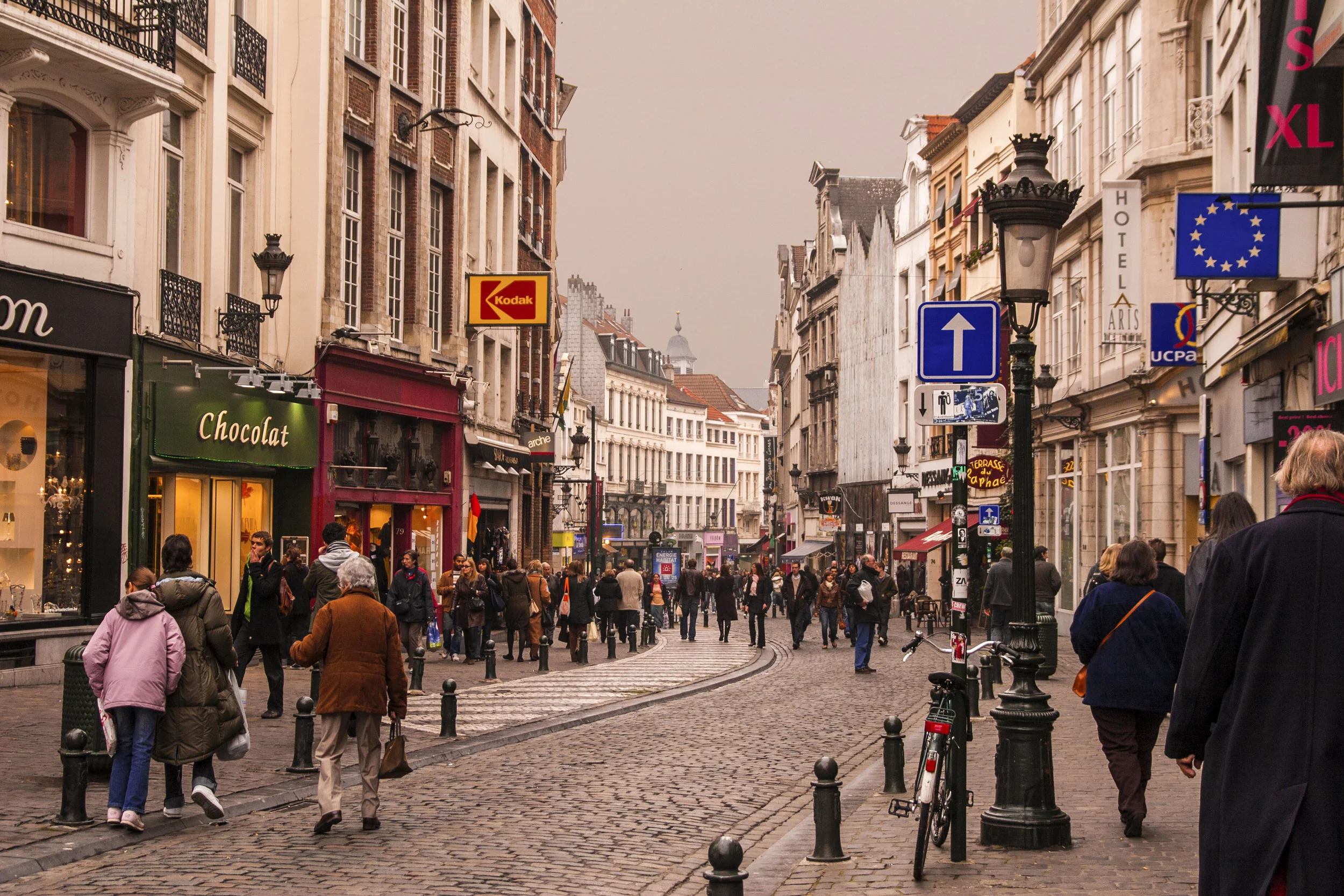Grasmarkt/ Rue du Marché aux Herbes, Brussels, Belgium