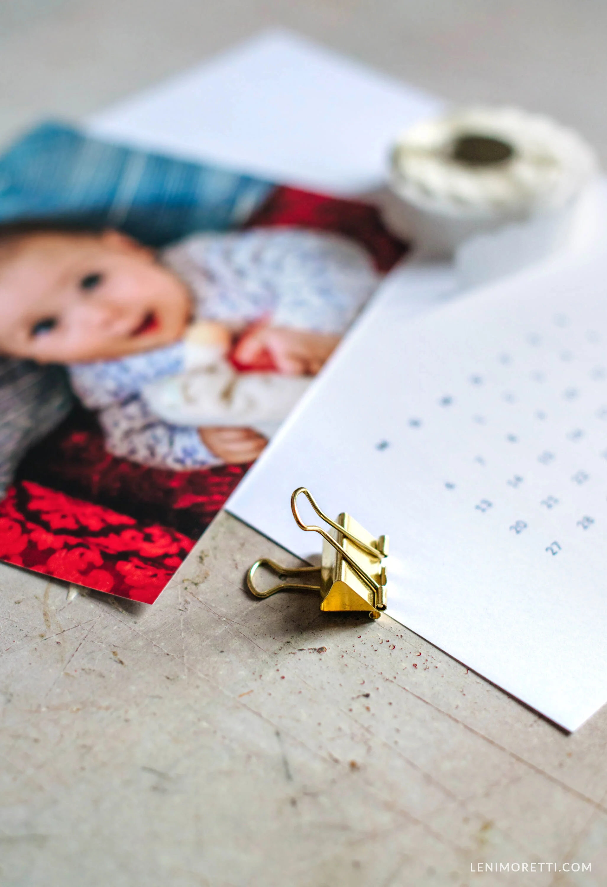 Fotoecken zum Befestigen eines Fotos auf der Fotokalender Vorlage