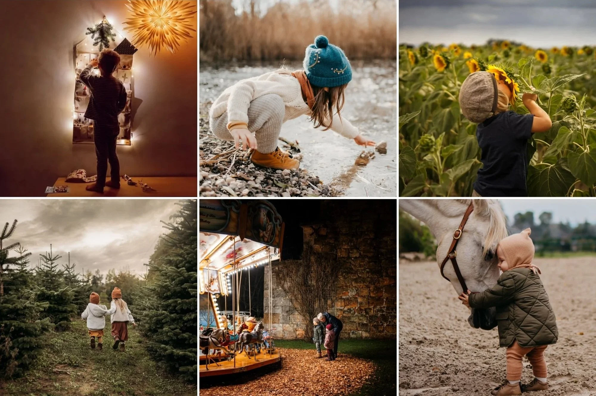 Collage mit Kinderfotos von Mamas aus dem Online-Fotokurs für Eltern