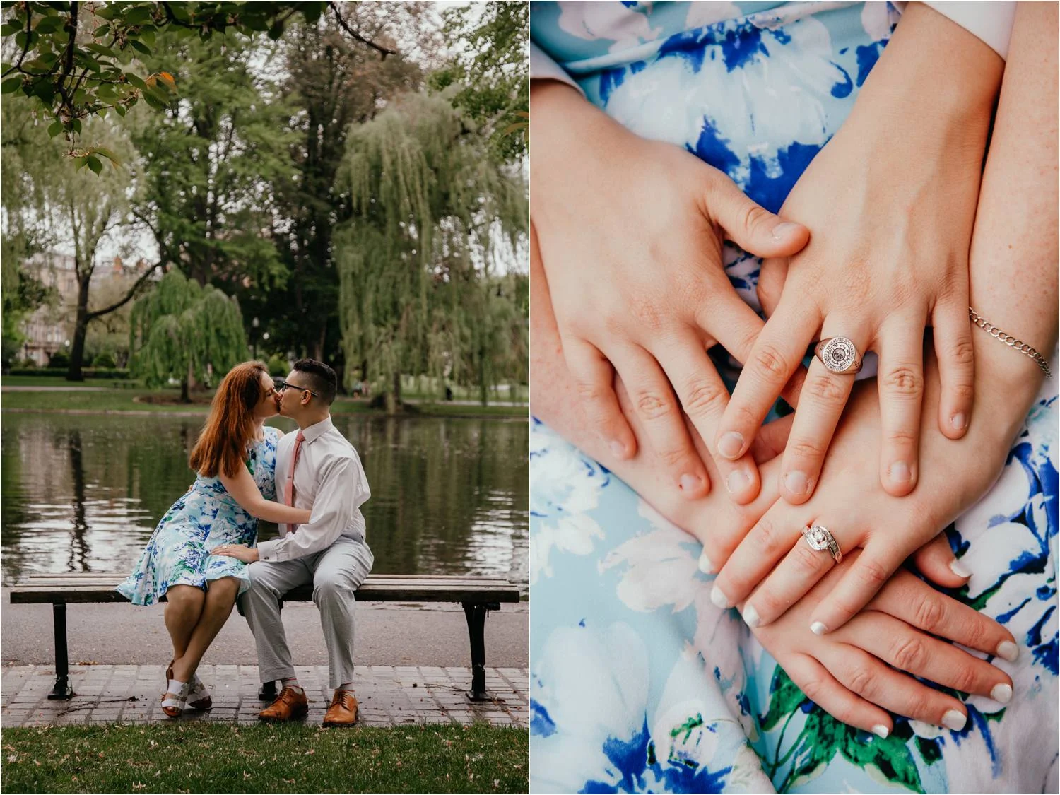 Boston public gardens engagement photos - boston engagement photographer - boston commons engagement photos
