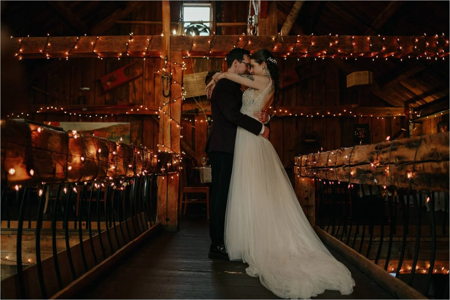 Tattooed Bride and Groom Wedding Portraits at Whitney's Inn White Mountains New Hampshire - Jemima Richards - Jemima Richards