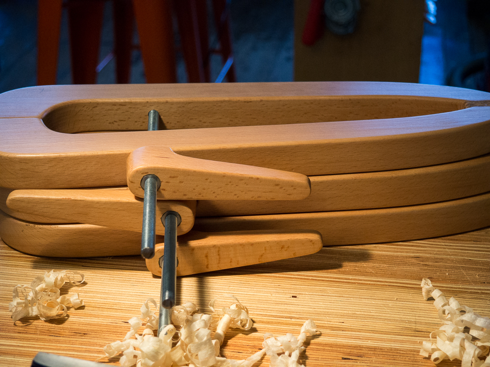 Keith's beautifully crafted deep reach clamps.