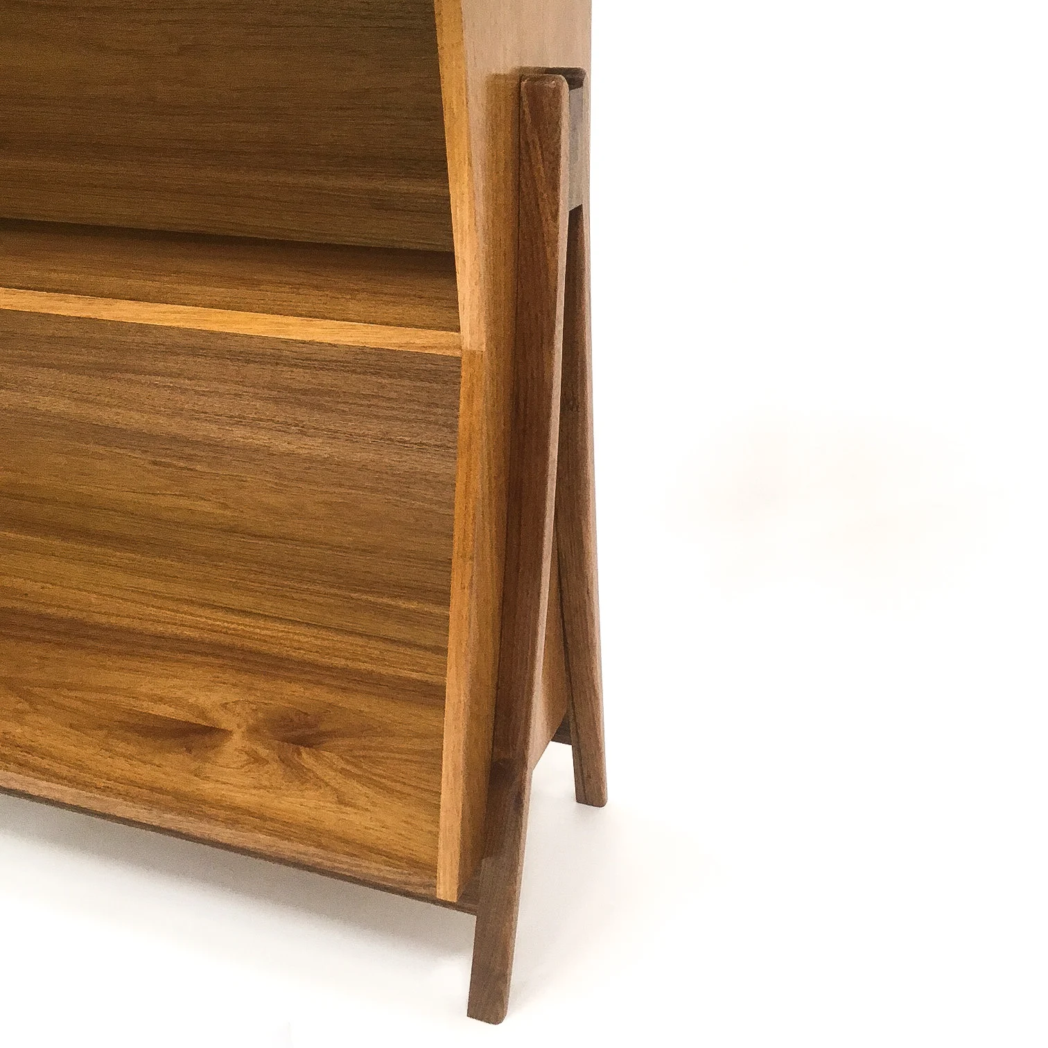 Detail of Vern's bookcase in Tasmanian Blackwood.