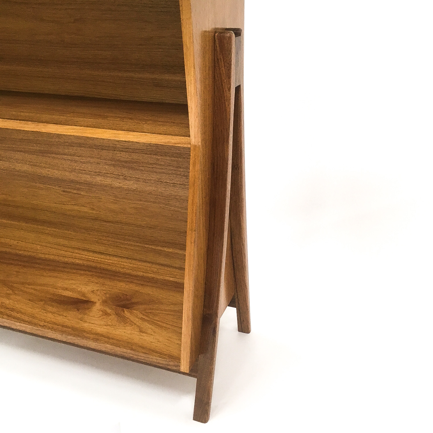 Detail of Vern's bookcase in Tasmanian Blackwood.