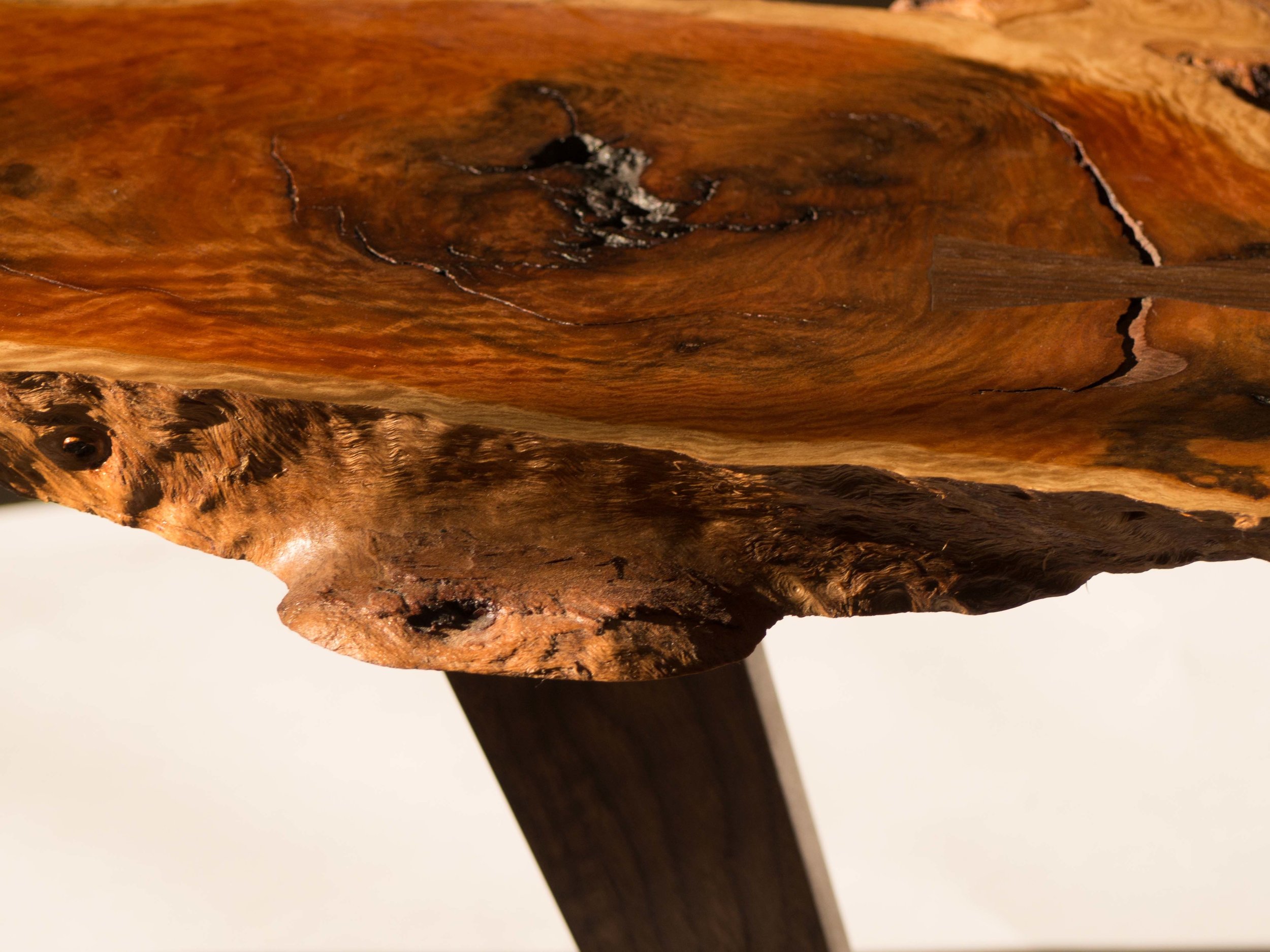 Edge detail of Nick's Nakashima inspired table.