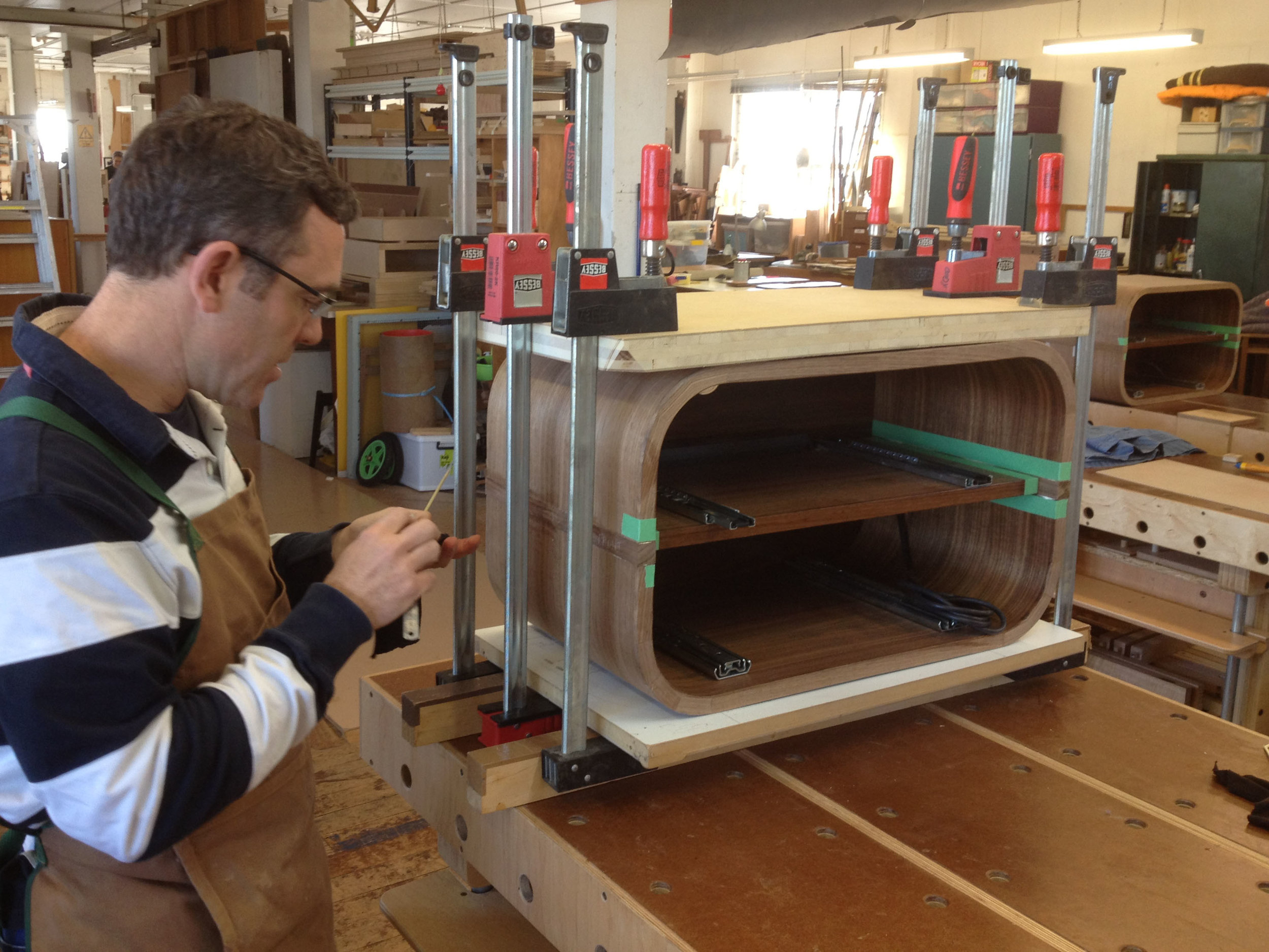 Glue up for bedside tables.