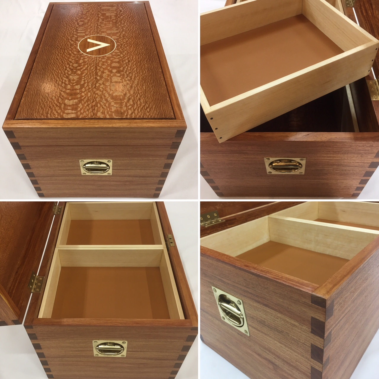 Nick's Hope Chest. NG Rosewood, Silky Oak, Silver Ash, Ebony Dowels and Brass fittings.