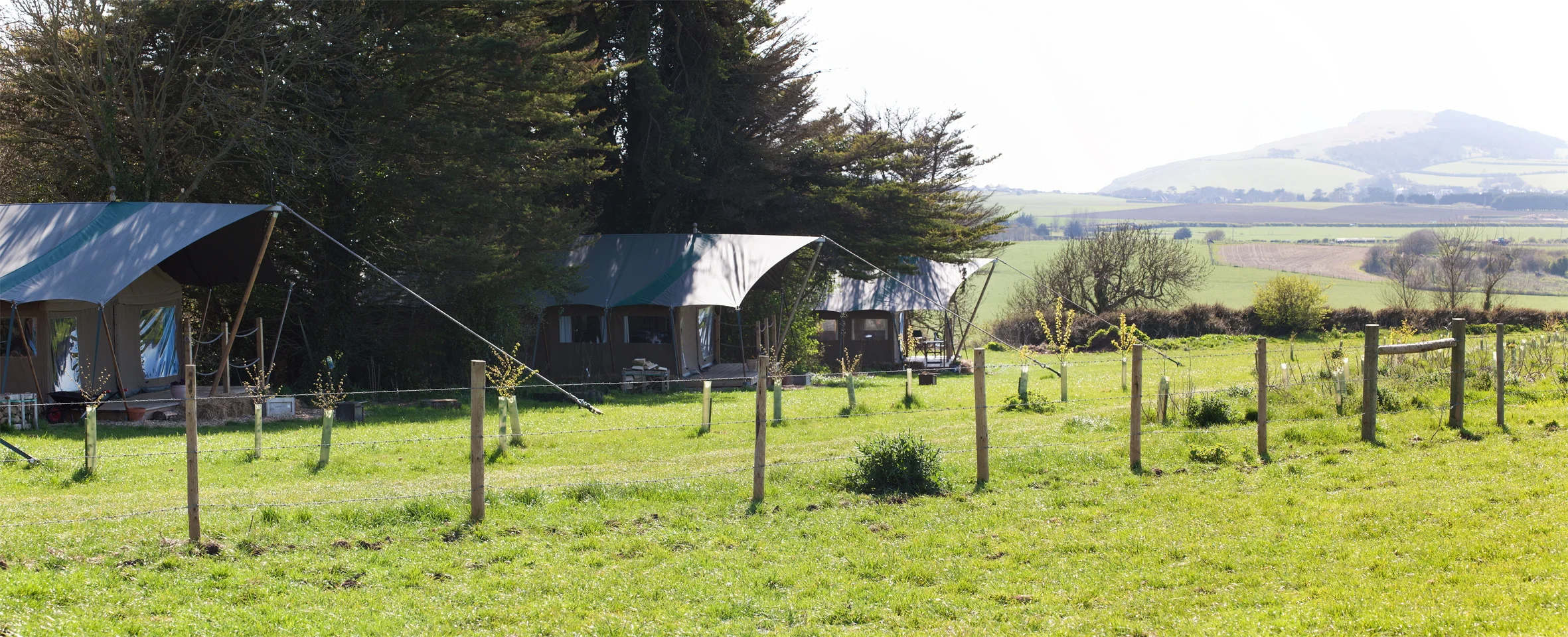 Nestled away on Tapnell Farm our 5 Eco Lodges share beautiful views of Tennyson Downs and The Solent with our cows!